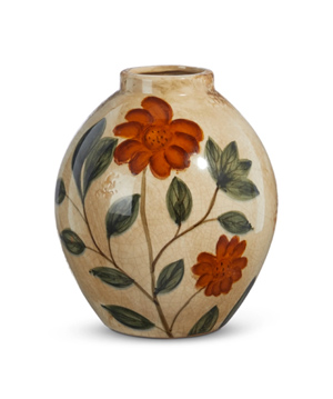 photo of flower-painted vase